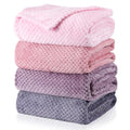 4 Pcs Fleece Throw Blanket (Gradient Purple)