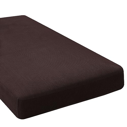 Super Stretch Individual Chaise Cover Sectional Couch Covers for L Shaped Sofa Both Left (Chocolate / Chaise Cover)