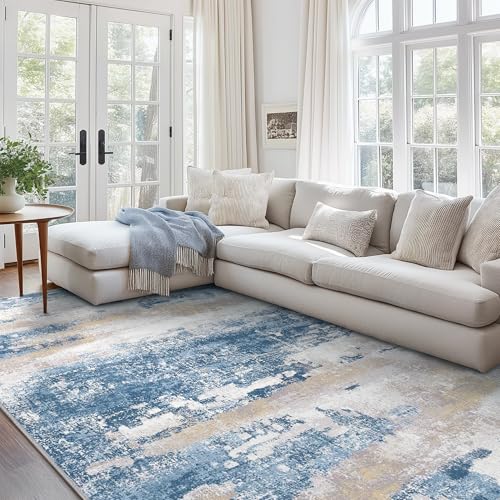 Area Rugs 10x14 for Living Room (Blue Cream / 10' x 14' (Rectangular))