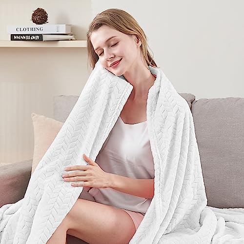 White Fleece Twin Blanket (White / Twin/Twin XL-60x90 IN)