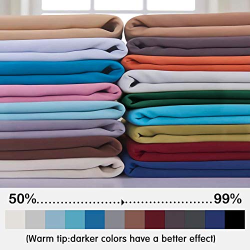 Light Gray Blackout Curtains Light Blocking Thermal Insulated Window Panels (Light Grey / 38"W x 45"L (Pack of 2))