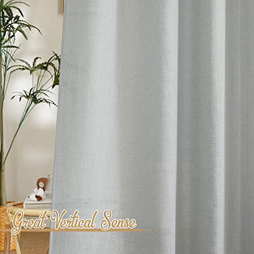 Linen Light Gray Curtains for Living Room (52"W x 84"L (Pack of 2) / Linen Light Gray)