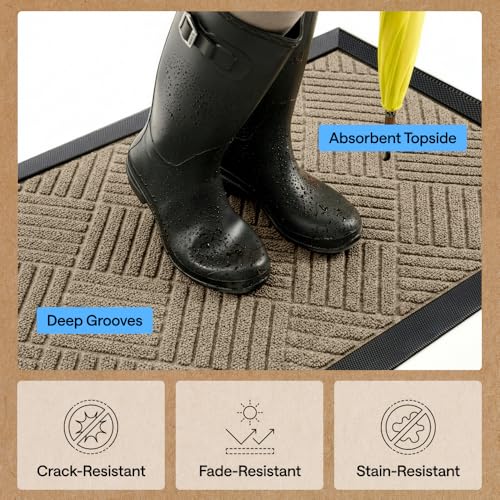 WeatherMAX Door Mat (Beige Diamond / 29" x 17")