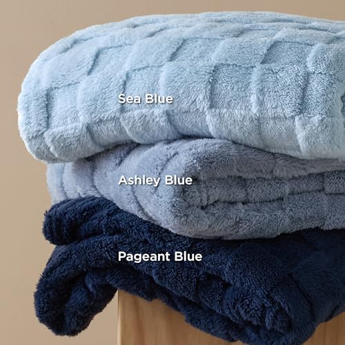 Checkered Soft Cozy Twin Blanket for Bed (02 Ashley Blue / Twin (60" X 80"))