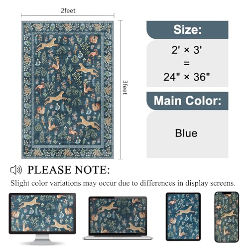 2x3 Entryway Rug (Blue (Animal) / 2' x 3' (Rectangular))