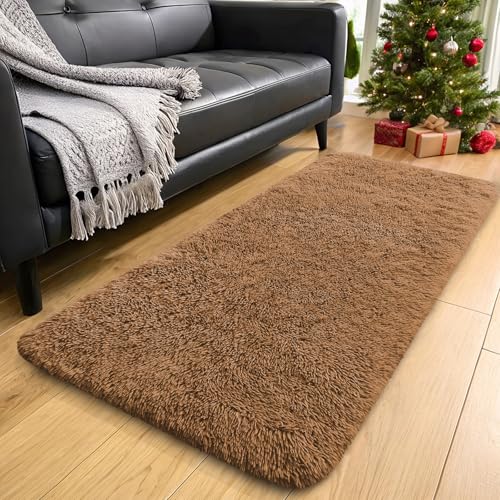 2x6 Machine Washable Runner Rugs for Hallway (2x6 Ft / Khaki)
