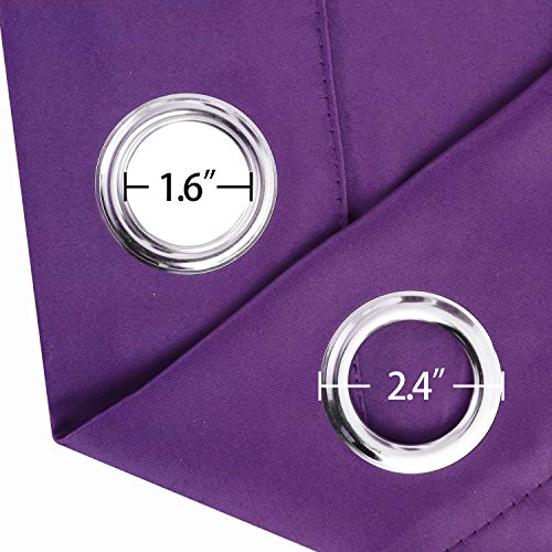 Purple Blackout Curtains 40 x 63 Inch Length (Purple / 40"W x 63"L (Pack of 2))