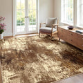 Washable 4'x6' Abstract Area Rug for Living Room Brown Tan (Brown/Tan / 4' x 6' (Rectangular))