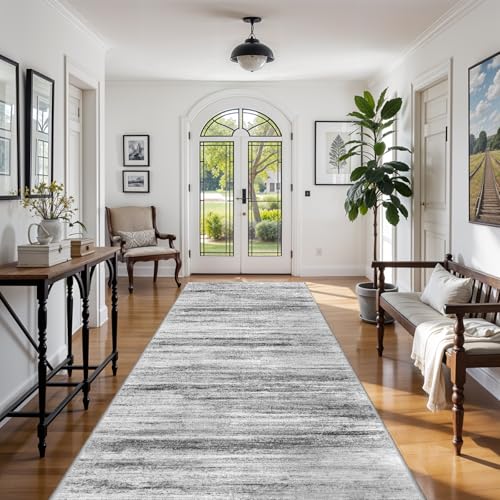 Large Runner Rugs for Hallway 4x20 (Grey / 4' x 20' (Runner))
