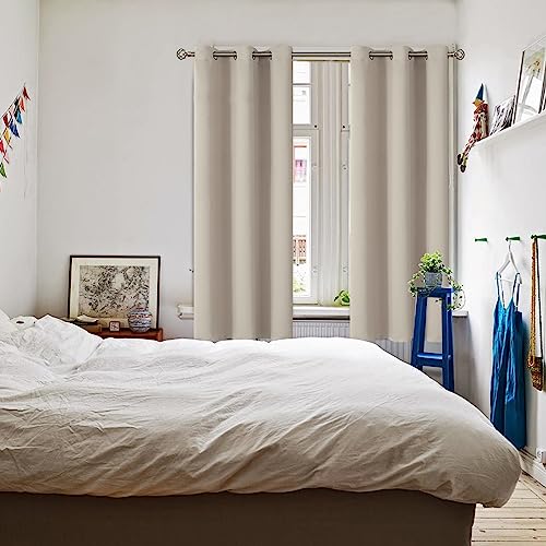 Room Darkening Curtains 72 Inches Long (Camel / 42"W x 72"L (Pack of 2))