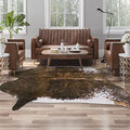Faux Cowhide Rug (4'7" X 5'2" (Irregular) / Saddle Brown)