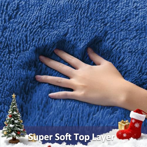 Blue Rug Boys 3x5 Rugs for Bedroom Royal Dark Blue Carpet Nursery Aesthetic (6- Blue / 3' x 5' (Rectangular))