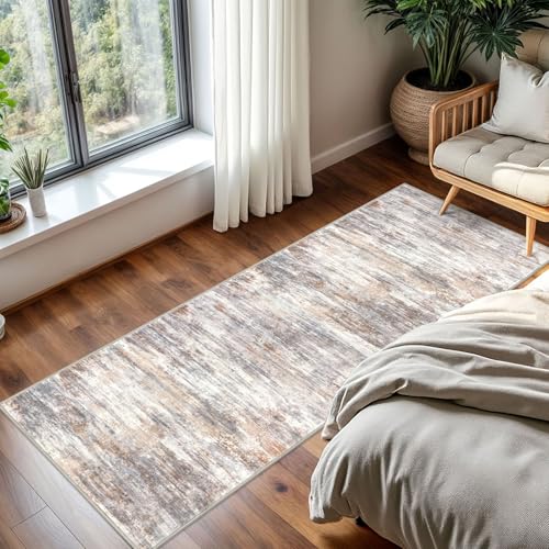 Kitchen Runner Rug for Hallway Non (Multi Grey/Orange / 2' x 5' (Runner))