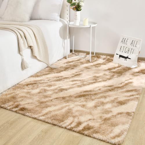 Super Soft Shaggy Rugs Fluffy Carpets (5' x 8' (Rectangular) / Light Tan Brown)