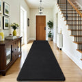 Modern Soft Hallway Runner Rug (3' x 10' (Runner) / Black)