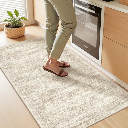 2x4 Rug Runners for Hallways Non Slip (Beige/Ivory / 2' x 4' (Runner))