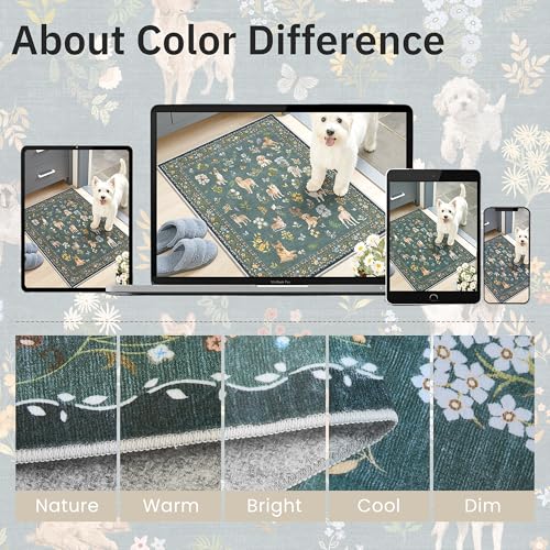 2x3 Dog Rugs for Entryway (Dog/Navy Blue / 2' x 3' (Rectangular))