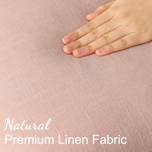 Fall Pink Linen Throw Pillow Covers 16x16 Set of 2 (Pink / 16" x 16" (Pack of 2))