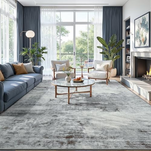 Washable 9x12 Grey Area Rug with Non (Light Neutral Gray / 9' x 12' (Rectangular))