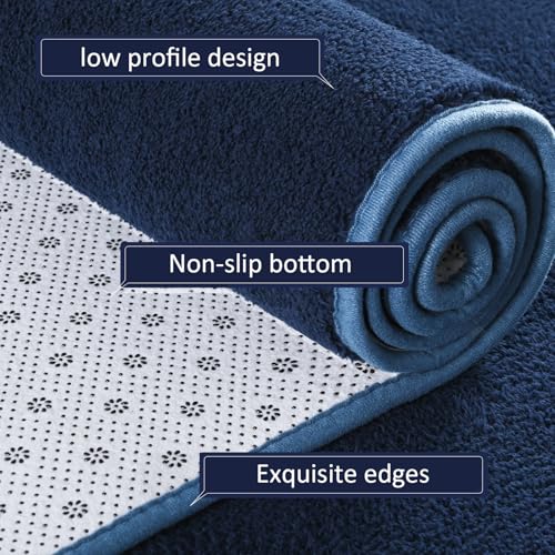 4x6 Area Rugs for Living Room Non Slip Dorm Bedroom Rug (4' x 6' (Rectangular) / Navy Blue)