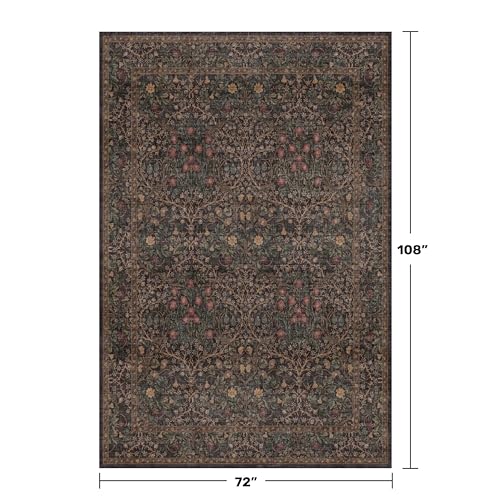 Dark Brown Washable Area Rug for Living Room (Dark Brown / 6' x 9' (Rectangular))