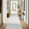 2'6x12 Runner Rug Washable Moroccan (Grey / 2'6" x 12' (Rectangular))