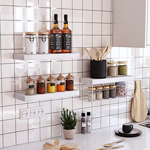 Bathroom Shelves Over Toilet Wall Mounted (3pcs / C. White)