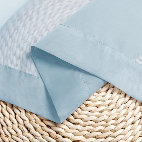 Sky Blue Sheer Curtains 36 inch Length 2 Panels (Sky Blue / 42"W x 36"L (Pack of 2))