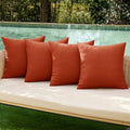 Pack of 4 Decorative Outdoor Throw Pillow Covers Linen Waterproof Pillow Covers Summer Farmhouse Cushion Cases for Patio Garden Tent Balcony Couch Sofa 16x16 Inch Burnt Orange (16" x 16" (Pack of 4) / Burnt Orange)