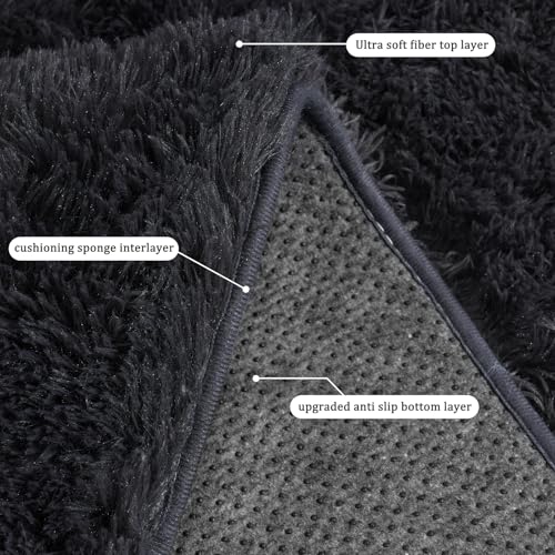 Rugs for Bedroom 4x6 (4' x 6' (Rectangular) / Charcoal Gray)