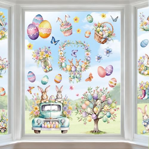 9 Sheets Easter Window Clings Decor (Happy Easter)