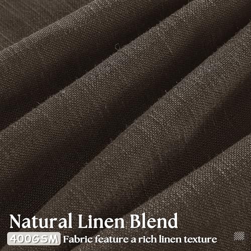 Dark Chocolate 84 Inch Pinch Pleated Semi Sheer Linen Curtains 2 Panels (Dark Chocolate / 40"W x 84"L (Pack of 2))