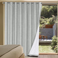 Linen Blackout Curtains Durable Thick Textured Linen Look 100% Blackout Patio Door Curtain Anti Rust Grommet Extra Wide Sliding Door Curtain Panel (Glacier Gray / 100"W x 84"L (Pack of 1))
