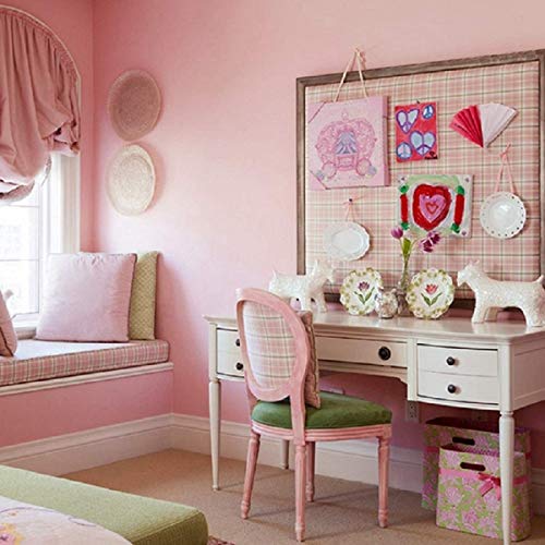Pink Self Adhesive Wallpaper Film Stick Paper Easy to Apply (Pink / 15.7" x 118")