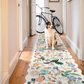Washable 3x12 Hallway Runner Rug (3' x 12' (Rectangular) / Cream/Floral)