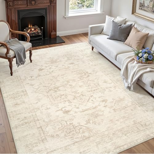 5x7 Area Rugs Living Room (Beige/Brown / 5' x 7' (Rectangular))