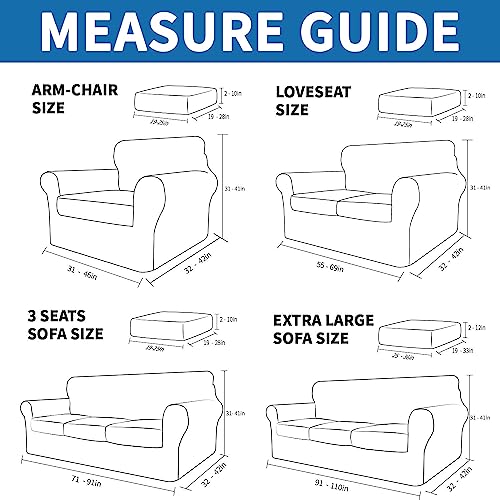 4 Piece Stretch X (91"-110"(3 Cushions) / Dark Gray)