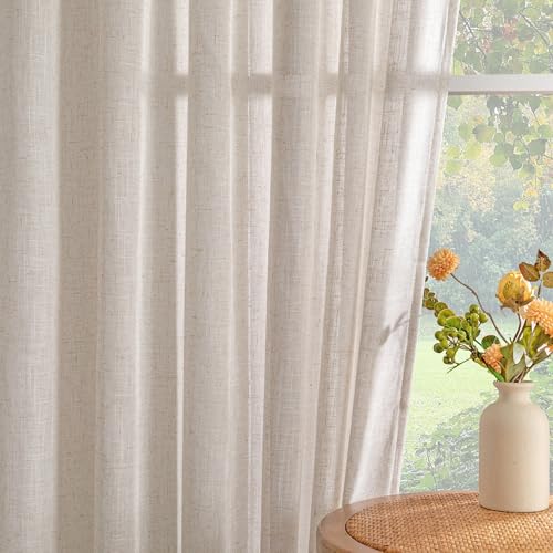 Natural Linen Sliding Glass Door Curtains (100"W x 95"L (Pack of 1) / Natural Linen)