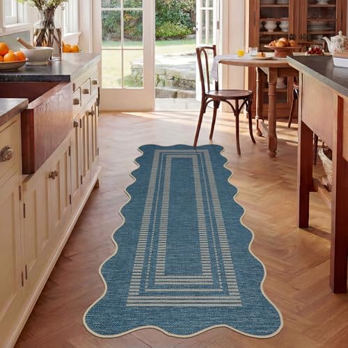 2x8 Blue Runner Rug (Jute Blue / 2' x 8' (Rectangular))