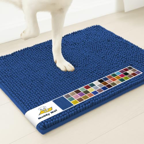 Super Water Absorbent Door Mat Indoor (Navy Blue / 16" x 24")