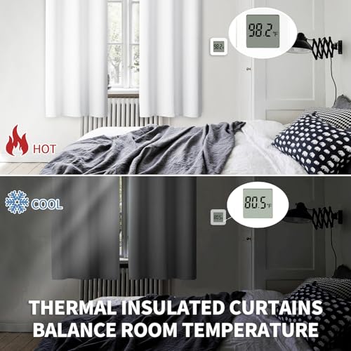 Pure White Room Darkening Curtains 63 Inch for Bedroom (Pure White / 46"W x 63"L (Pack of 2))