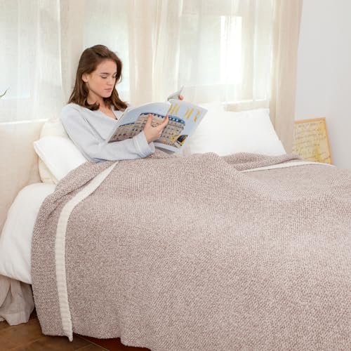 Heather Taupe Throw Blanket for Couch (Heather Taupe / Throw-XL (50"x70"))