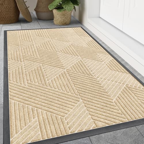 Front Door Mat Outside Entrance (Beige / 59" X 23")