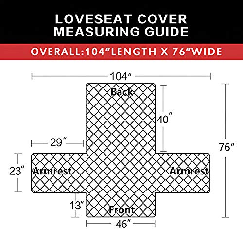 Reversible Loveseat Couch Cover for 2 Cushion Couch Sofa Cover for Dogs Water Resistant Furniture Protector with Foam Sticks Elastic Straps for Pet (Beige/Beige / Medium Loveseat)