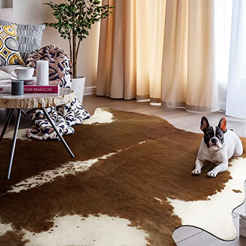 Faux Cowhide Rug (5'2" X 6'3" (Irregular) / Brown)
