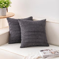Pack of 2 Corduroy Decorative Throw Pillow Covers 24x24 Inch (Dark Grey / 24" x 24" (Pack of 2))