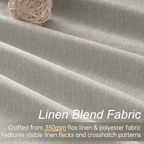 84 Inch Long Linen Blackout Curtains for Bedroom Flax Grey 100% Black Out Linen Texture Curtains Solid Thermal Insulated Window Drapes Luxury Decor for Living Room 84 inches Length 2 Panels (Flax Grey / 52"W x 84"L (Pack of 2))