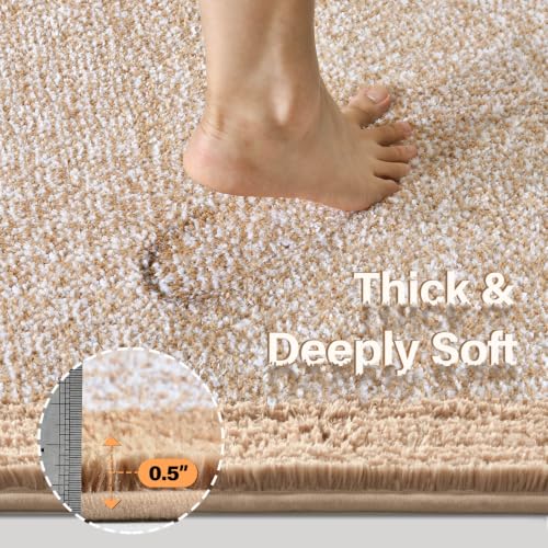 60x24 Long Bathroom Rugs Non Slip Washable (Beige / 2' x 5' (Rectangular))