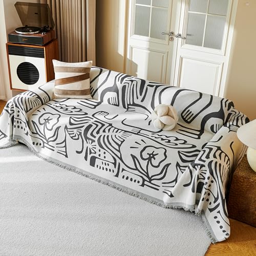 Couch Cover for Dogs (71" x 118" / 8# Abstract Dark Grey)