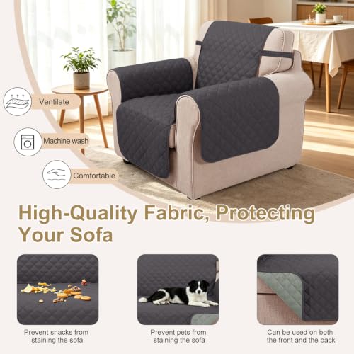 Reversible Recliner Chair Covers (Dark Grey/Light Grey / 23'' Chair)